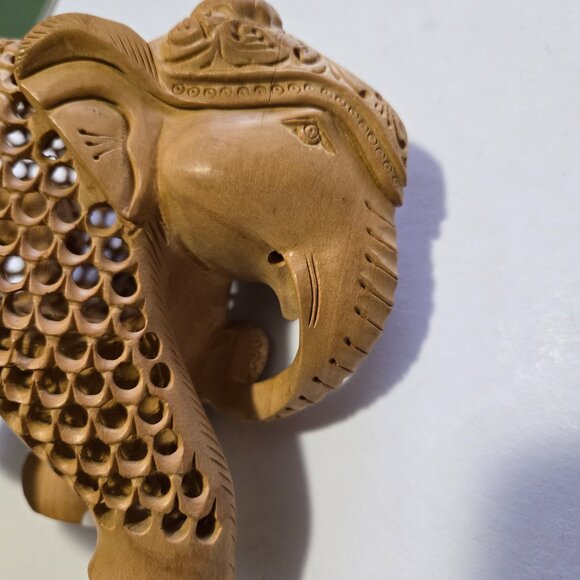Hand-carved Wooden Elephant - Picture 2 of 11